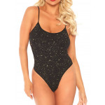 Body Leg Avenue Lurex noir brillant face