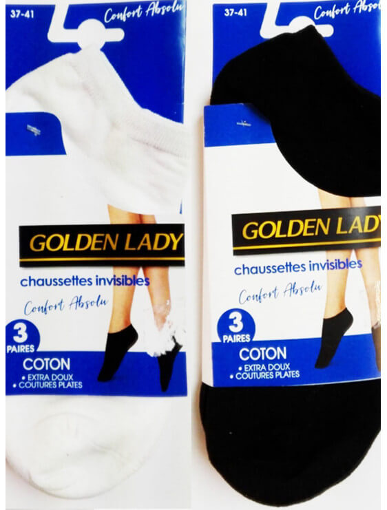 Lot de 3 Chaussettes Invisibles Golden Lady