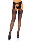 Collant ouvert résille polka
