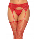 Porte Jarretelles leg avenue Rhinestone rouge face