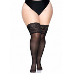 Bas leg avenue autofixants Grande Taille noir