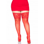 Bas leg avenue autofixants Grande Taille rouge