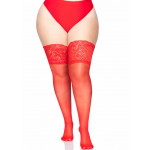 Bas leg avenue autofixants Grande Taille rouge