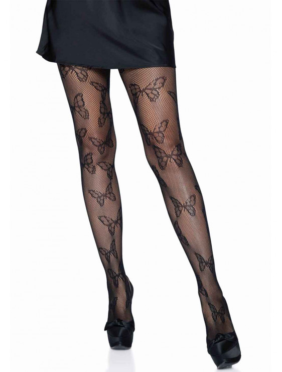 Collant BUTTERFLY noir résille leg avenue