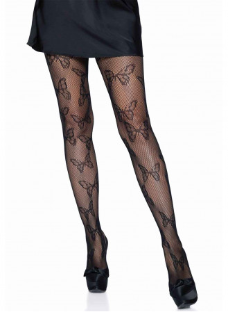 Collant BUTTERFLY noir résille leg avenue