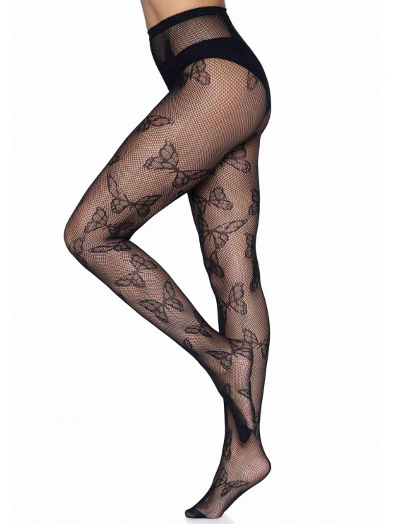 Collant BUTTERFLY noir résille leg avenue