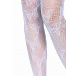 Collant BUTTERFLY blanc résille leg avenue