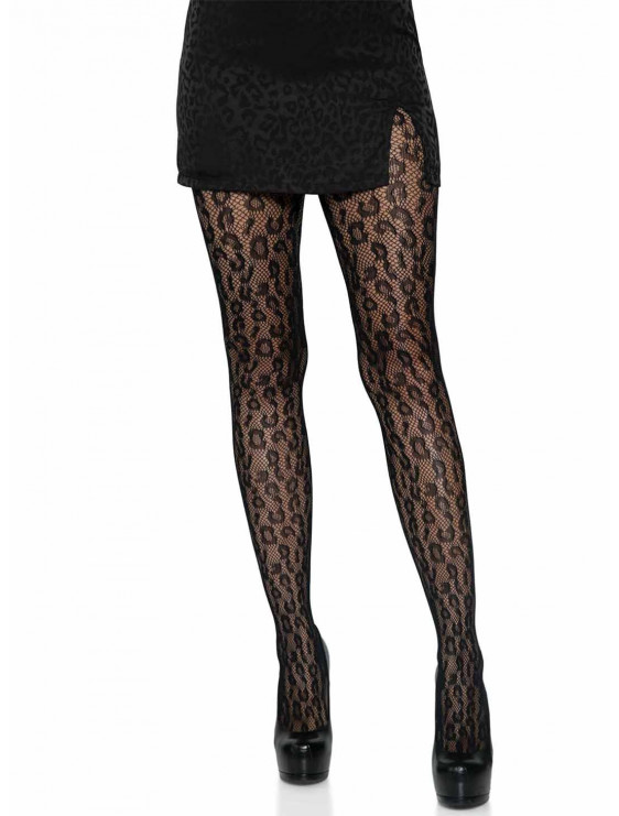 Collant LEOPARD noir de la marque leg avenue