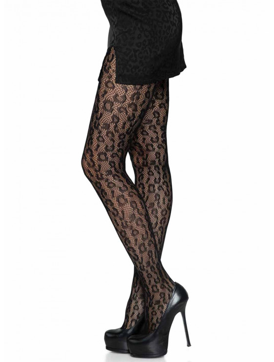 Collant LEOPARD noir de la marque leg avenue