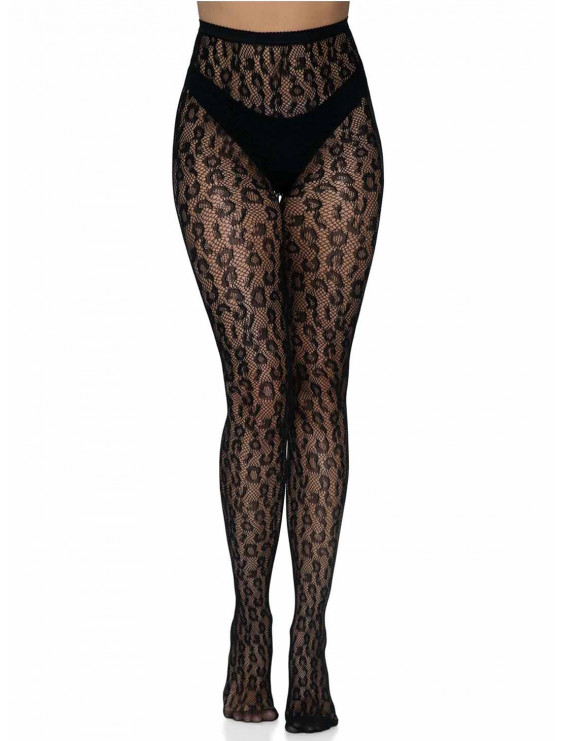 Collant LEOPARD noir de la marque leg avenue