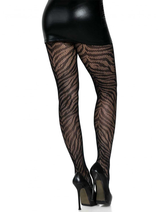 Collant résille ZEBRE noir marque leg avenue