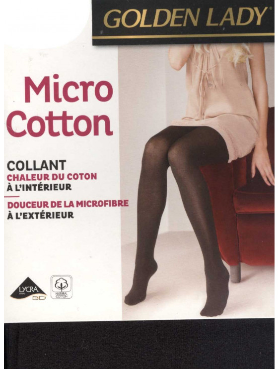 collant chaud golden lady micro coton noir