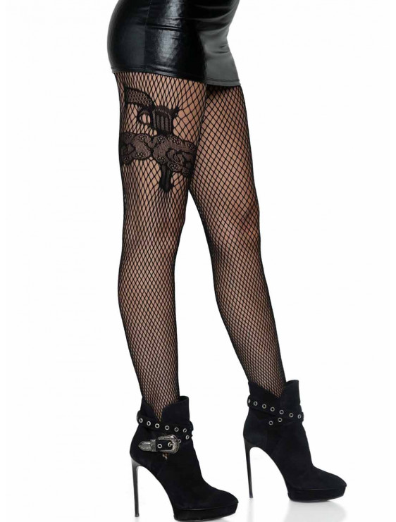 Collant résille Gun noir marque leg avenue