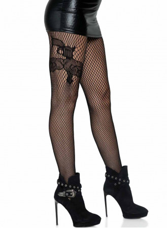 Collant résille Gun noir marque leg avenue