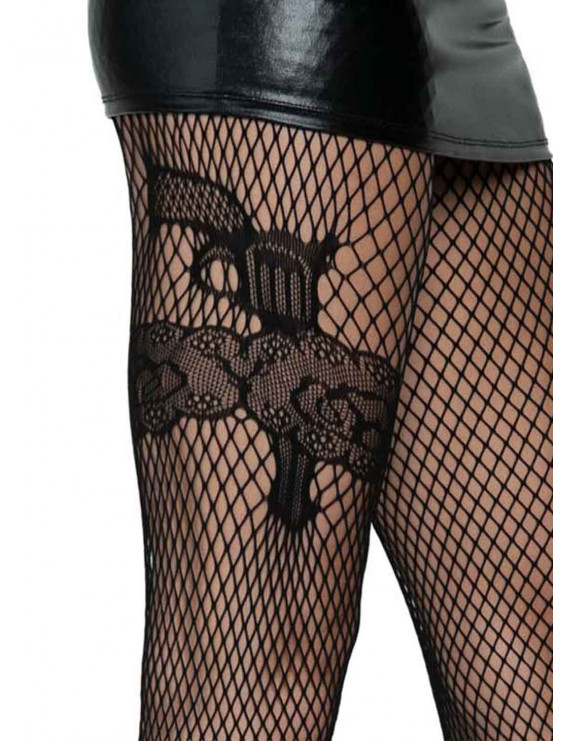 Collant résille Gun noir marque leg avenue