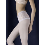 Collant Pearl 40 fiore blanc