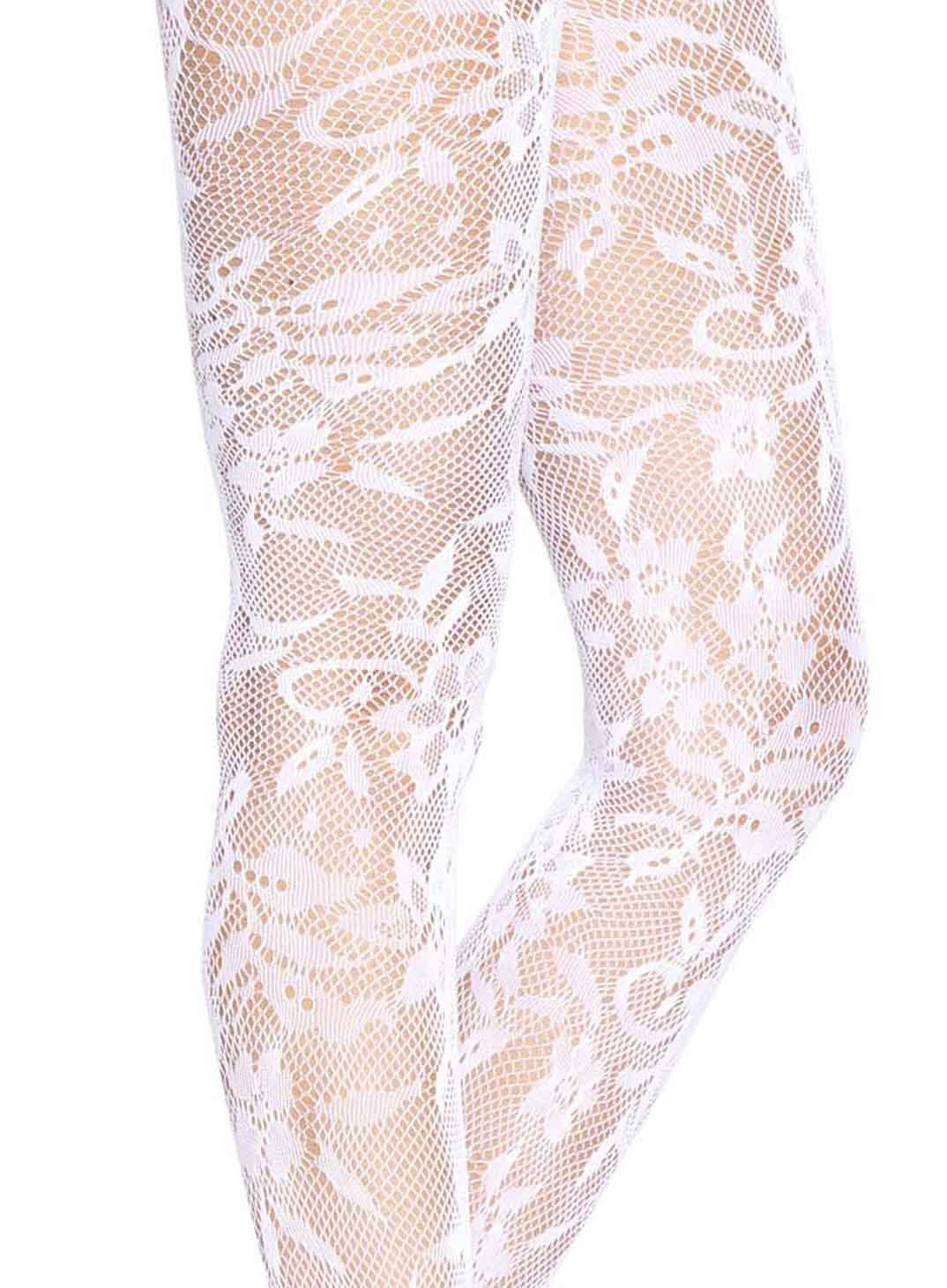 Collant résille floral sans courure taille unique Leg Avenue