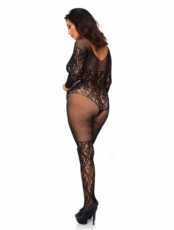 Body collant résille motif Plus size