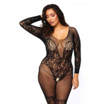 Body collant résille motif Plus size