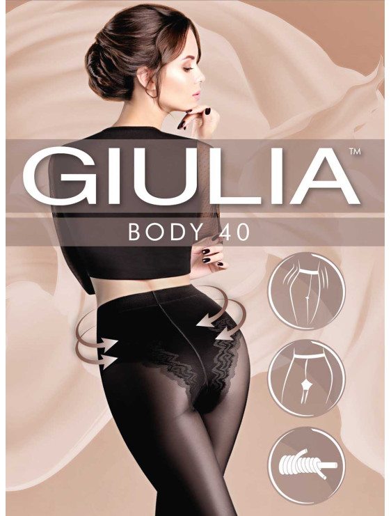 Collant Giulia Body sculptant 40 deniers Noir