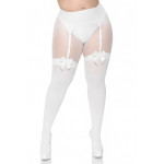 Bas autofixants leg avenue avec Noeud Grande Taille Blanc