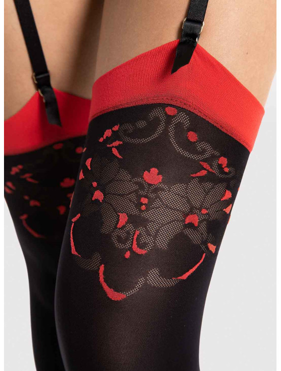 Bas Fiore Variété noir et rouge 40 deniers