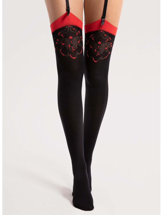Bas Fiore Variété noir et rouge 40 deniers