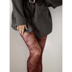 Collant Gabriella Floral 30 deniers rouge bordeaux