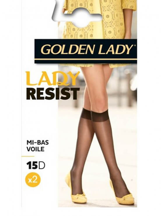 lot d e2 mi bas golden lady resist 15 deniers