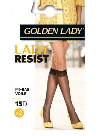 lot d e2 mi bas golden lady resist 15 deniers