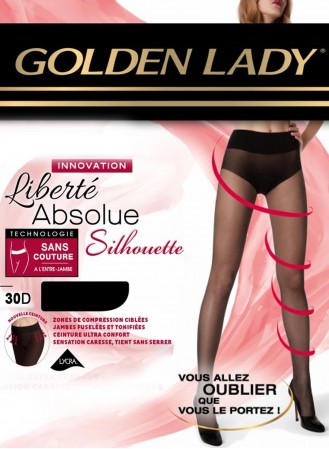 collant golden lady liberté absolue silhouette noir 30 deniers