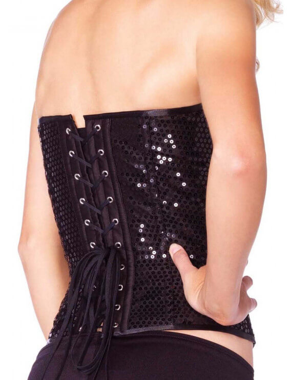 Corset avec sequins noir dos