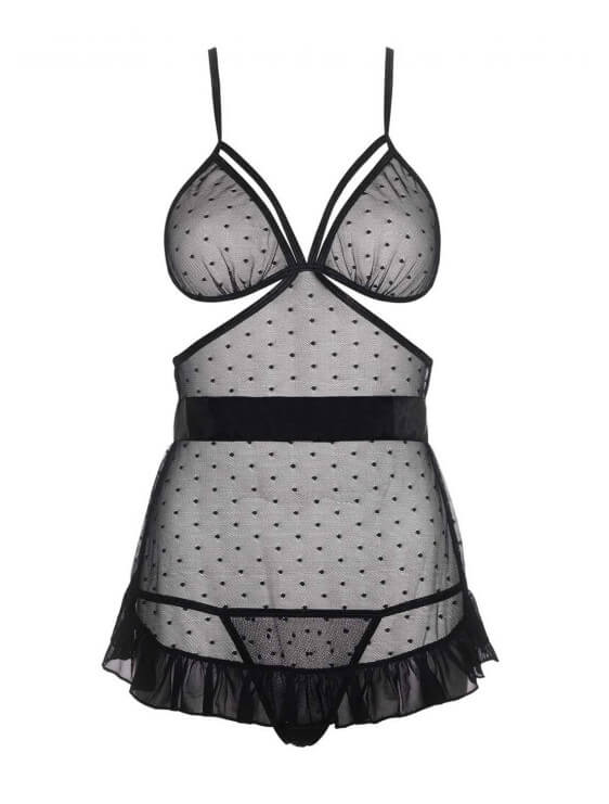 nuisette leg avenue dotted noir ghost