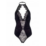 Halter stretch velvet teddy