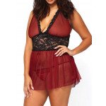 Nuisette Grande Taille rouge + string