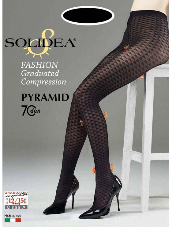 Collant de Compression Solidea Pyramid 70 deniers noir assise